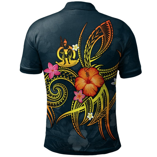 Vanuatu Polynesian Polo Shirt - Legend of Vanuatu Blue
