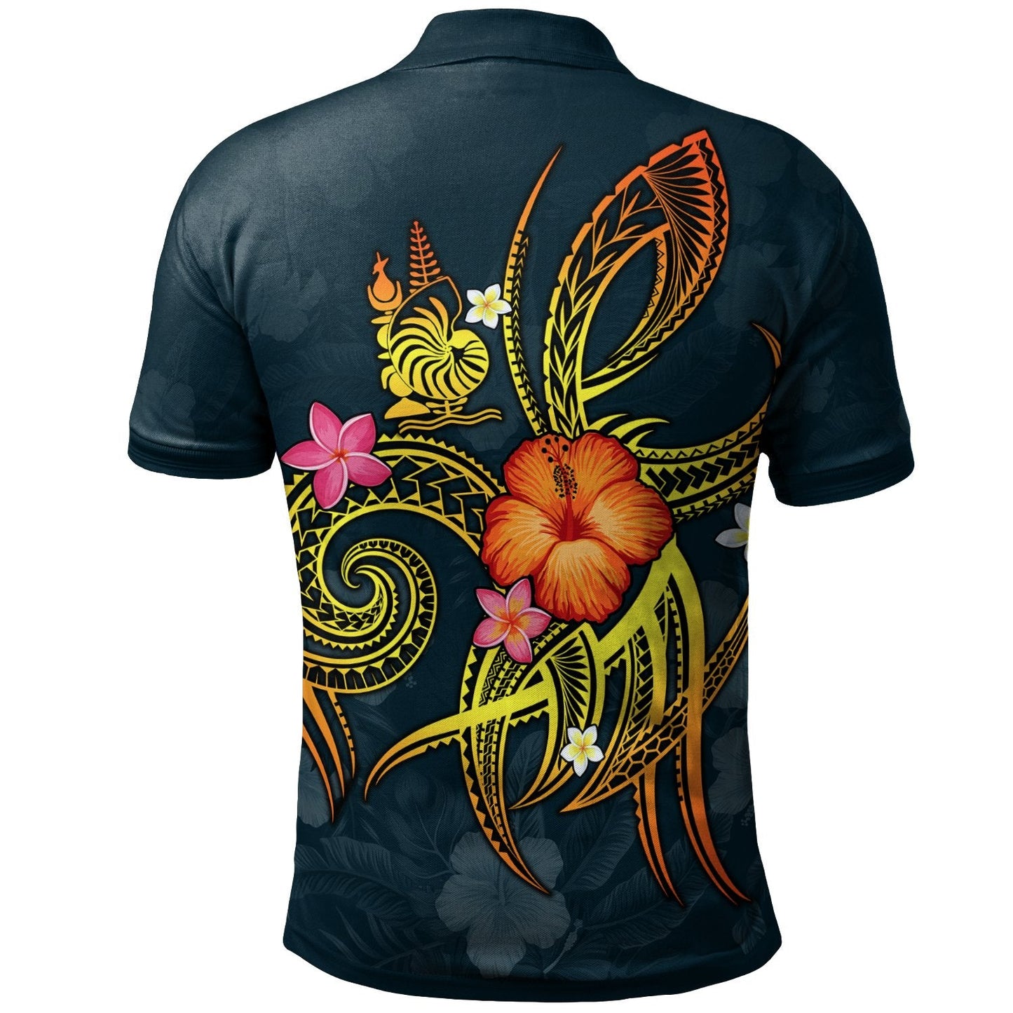 New Caledonia Polynesian Polo Shirt - Legend of New Caledonia Blue