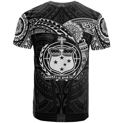 Samoa Polynesian T - Shirt - White Heart Shield