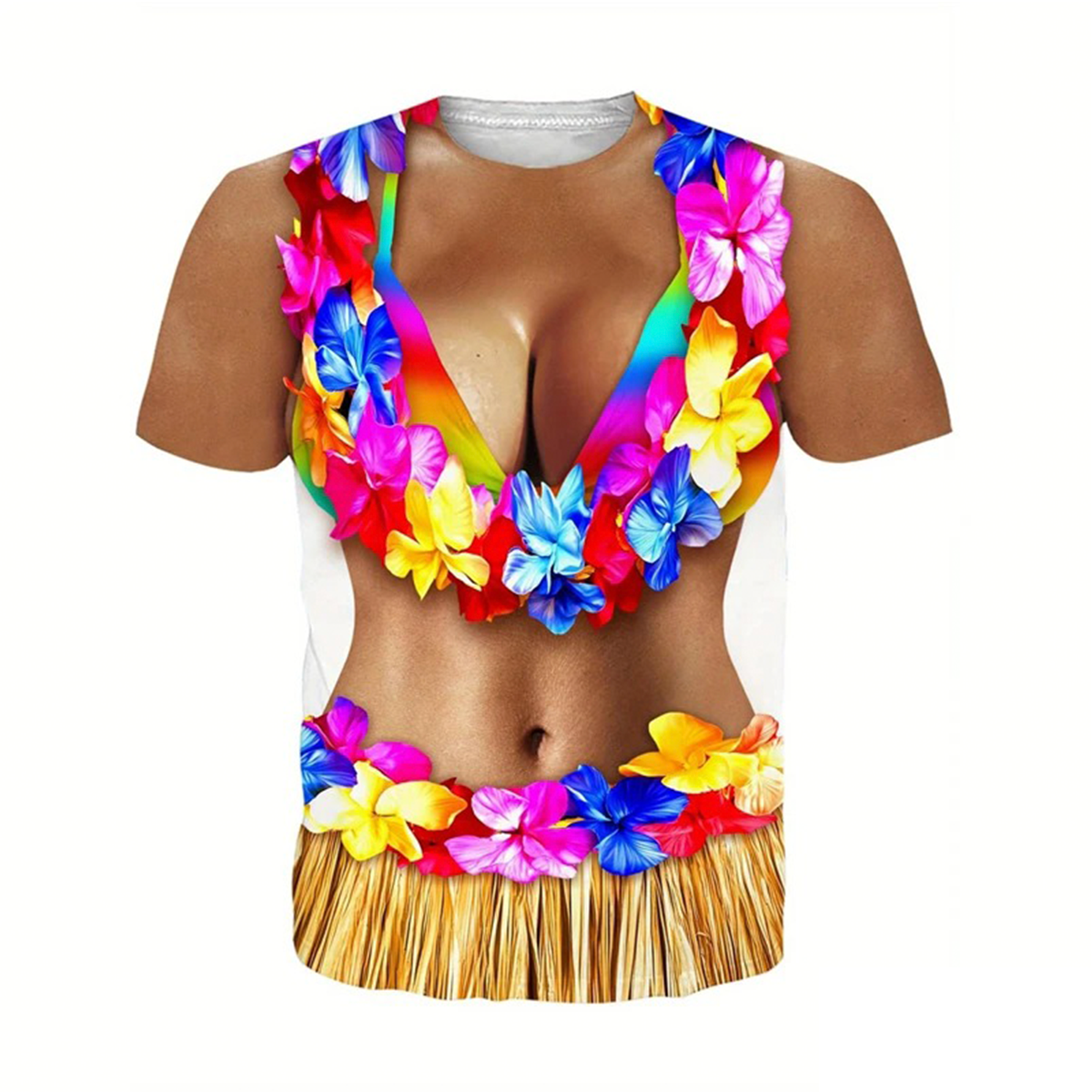 Funny HawaiI Shirt Hawaii Flower Necklace T Shirt For Women