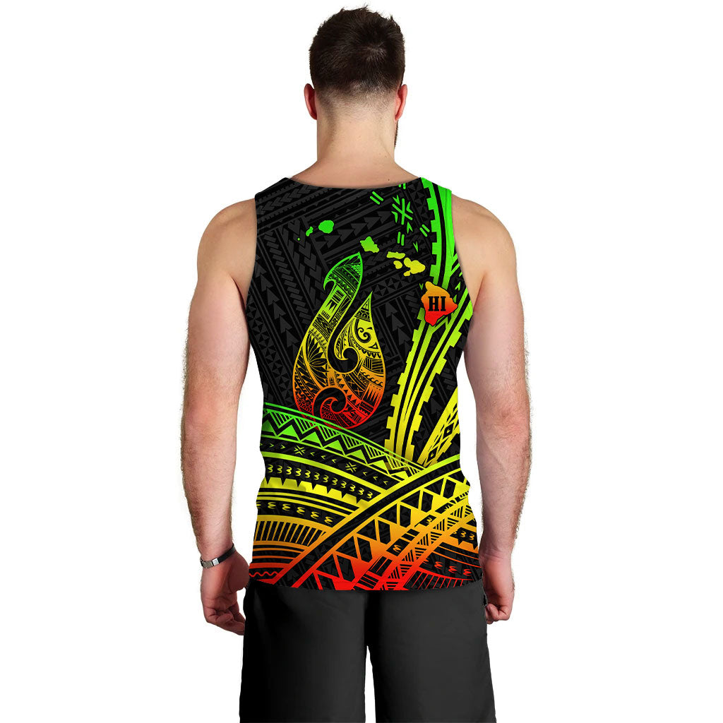Custom Personalised Hawaii Fish Hook Polynesian Tribal Reggae Men Tank Top