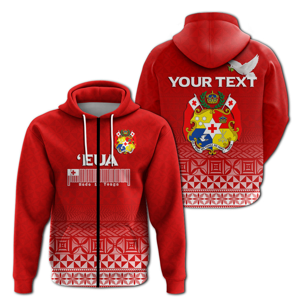 ( Personalised) Tonga Eua Zip Hoodie Tongan Pattern