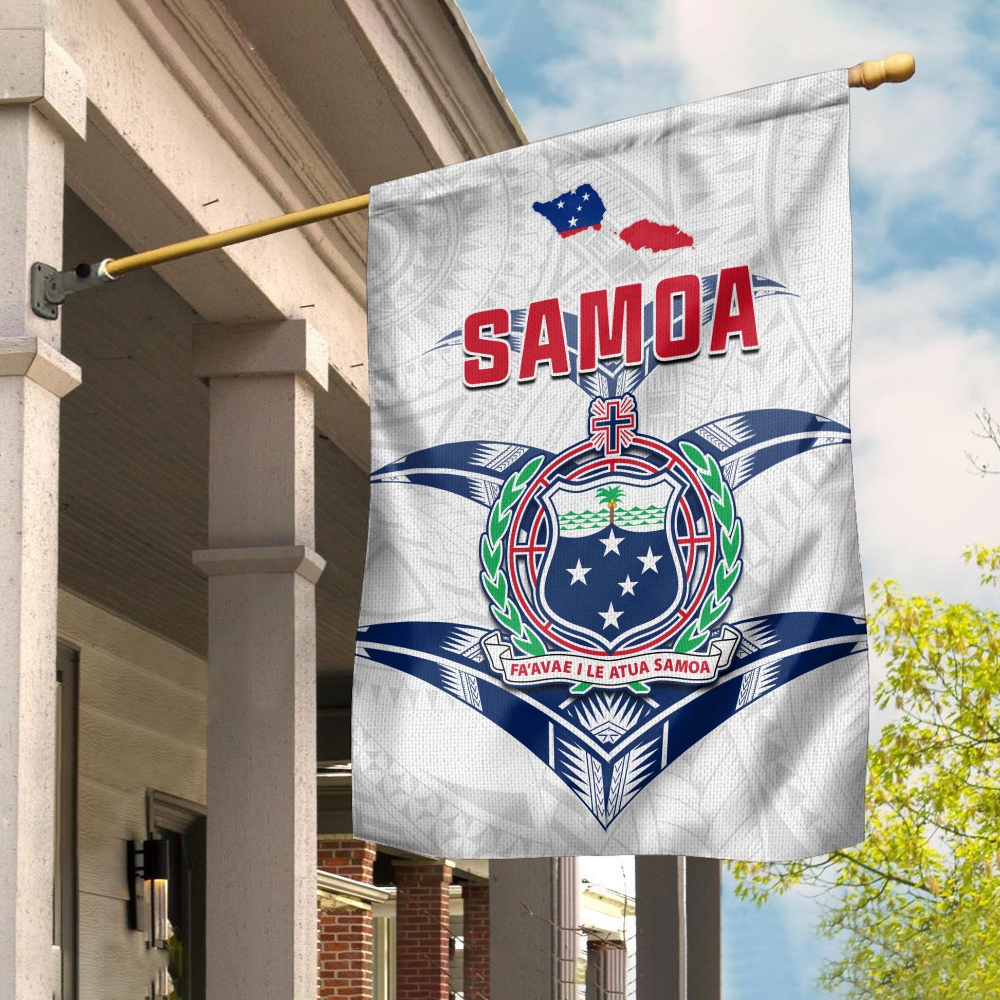 Toa Samoa Rugby Flag Siamupini Proud White Ver.02