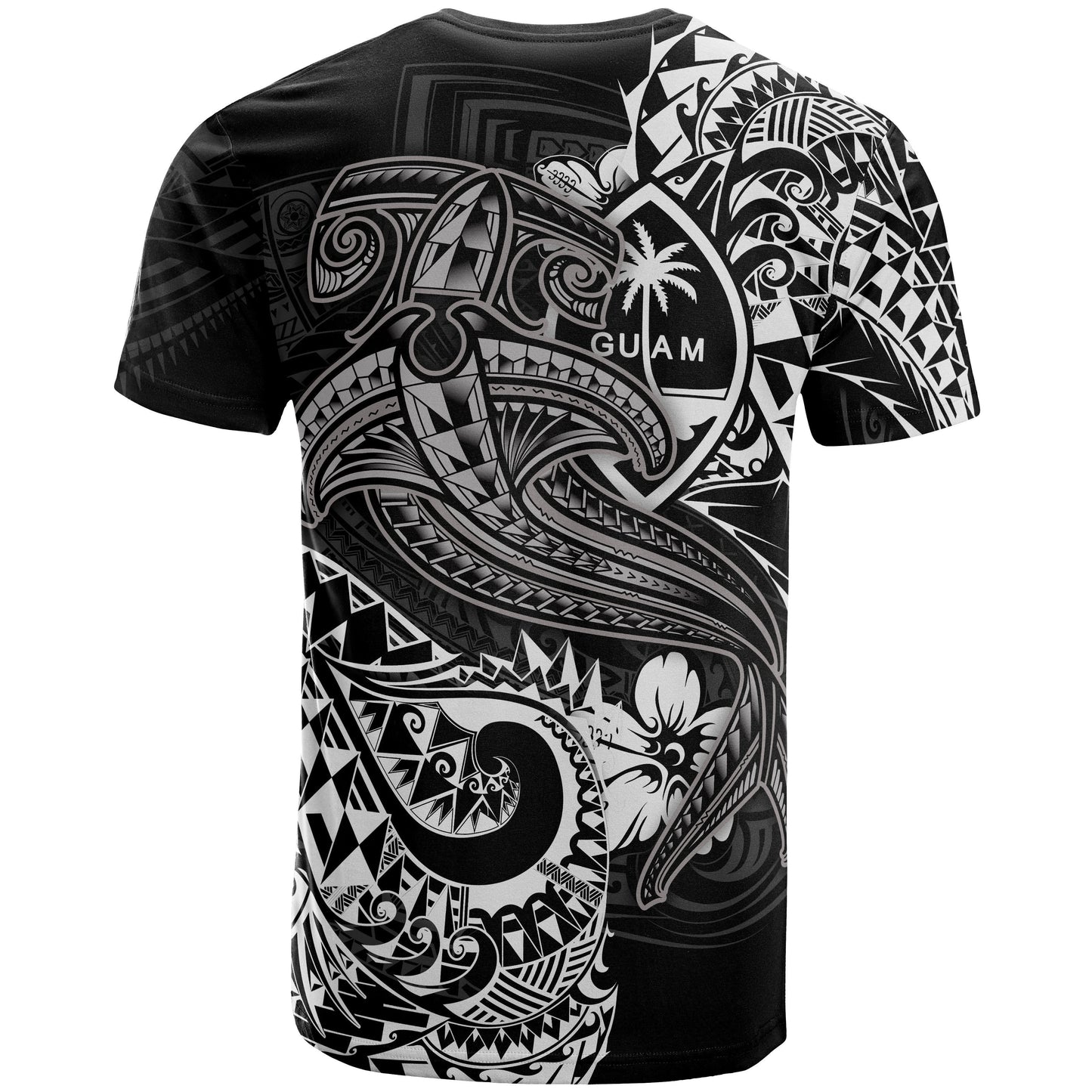 Guam Polynesian T-Shirt - White Shark Polynesian Tattoo