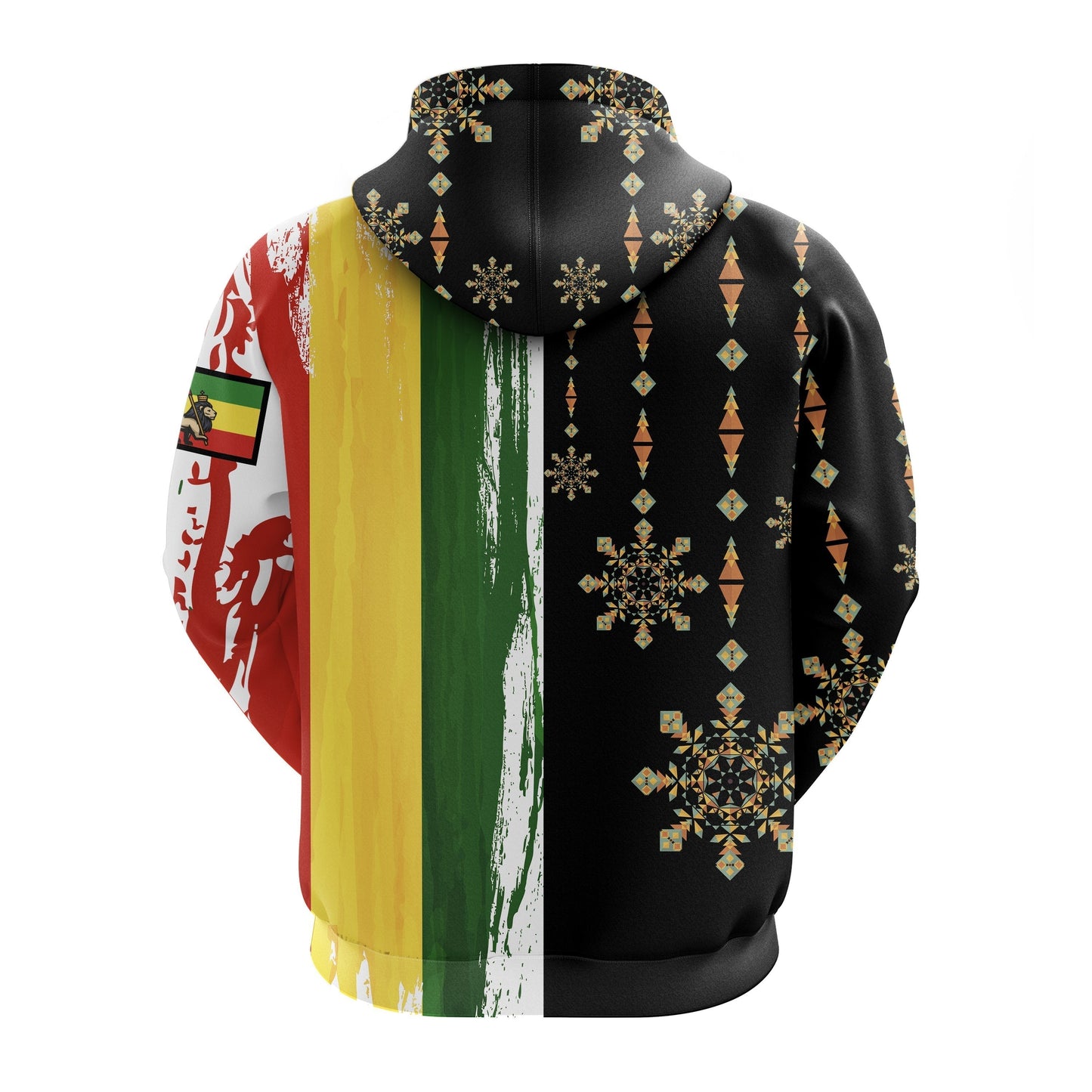 Ethiopia Hoodie Flags Color With Aztec Pattern0