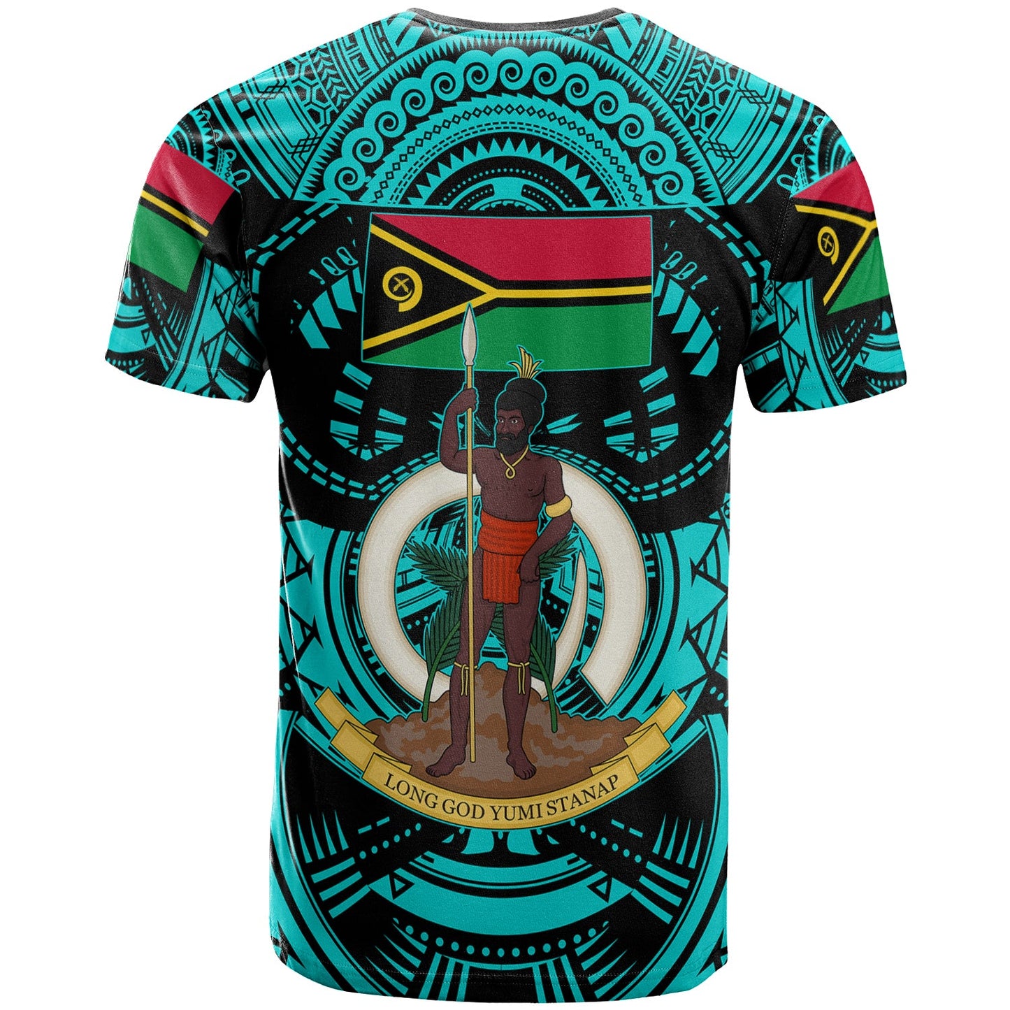 Vanuatu T-Shirt Custom Vanuatu Polynesian Culture Pride Turquoise T-Shirt