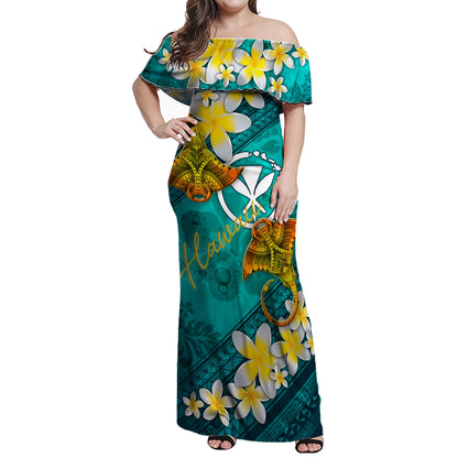 Hawaiian Matching Outfits For Couples Hawaii Polynesian Combo Dress And Hawaiian Shirt Plumeria With Blue Ocean