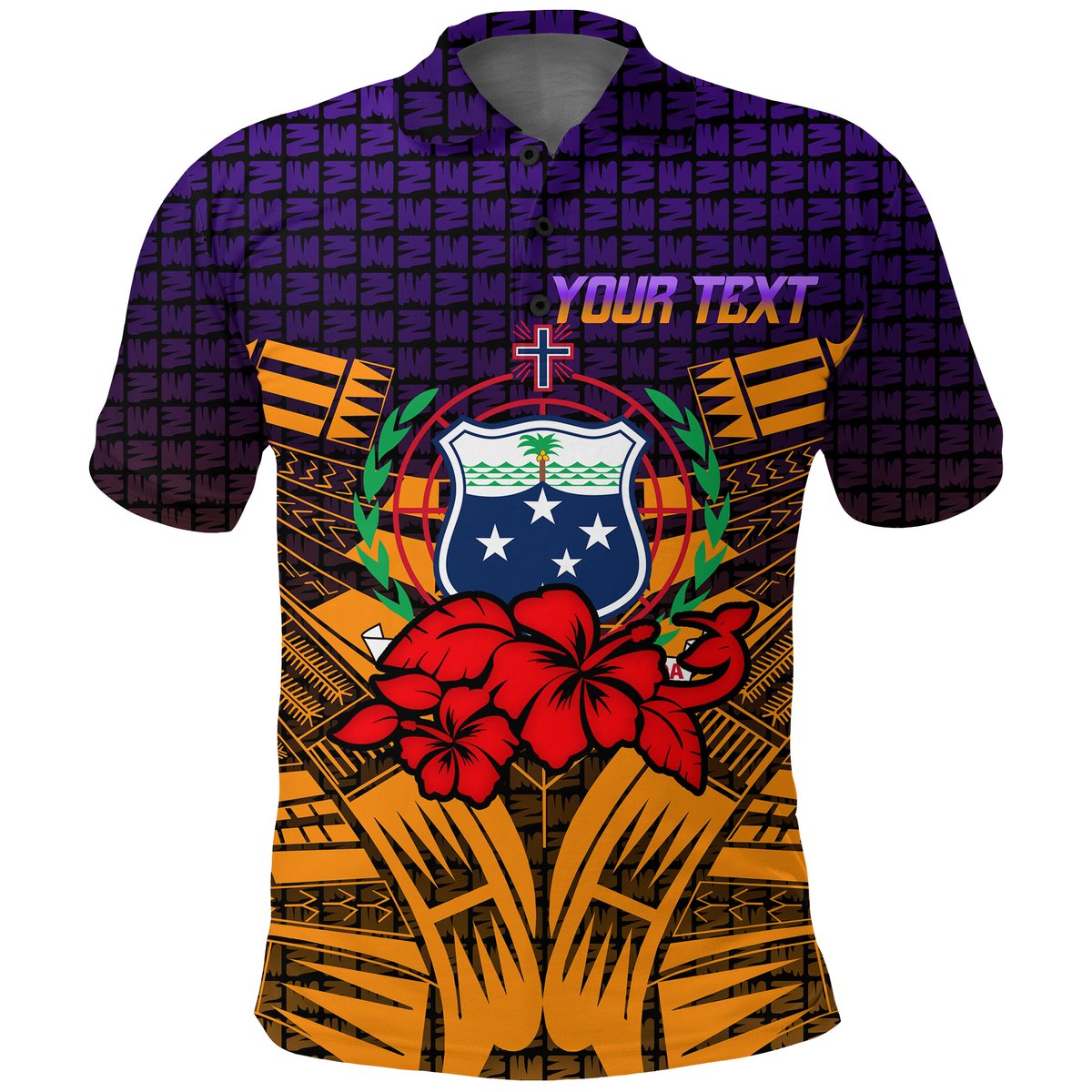 Custom Personalised Samoa Polo Shirt - Hibiscus With Tribal -