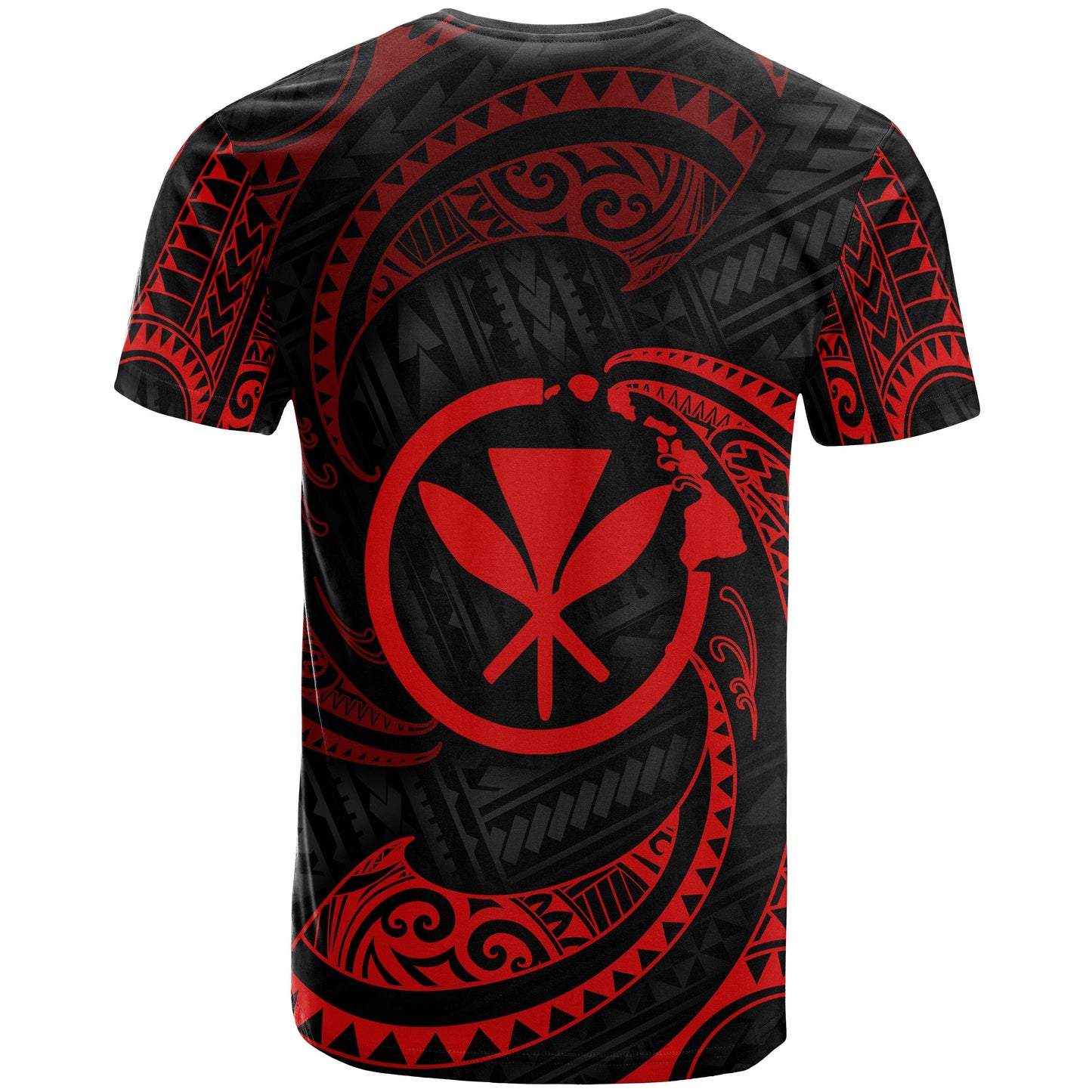 Polynesian Hawaii T - Shirt - Red Tribal Wave