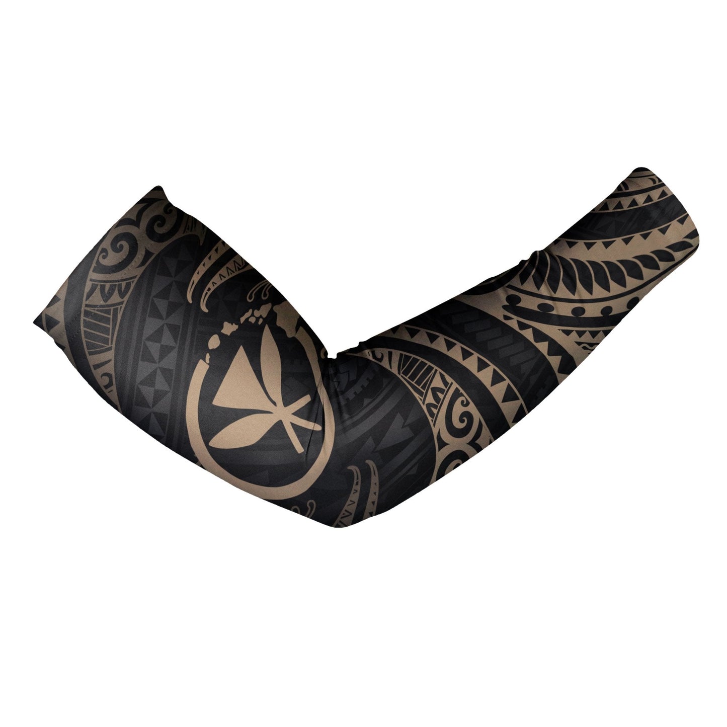 Polynesian Hawaii Arm Sleeve - Gold Tribal Wave