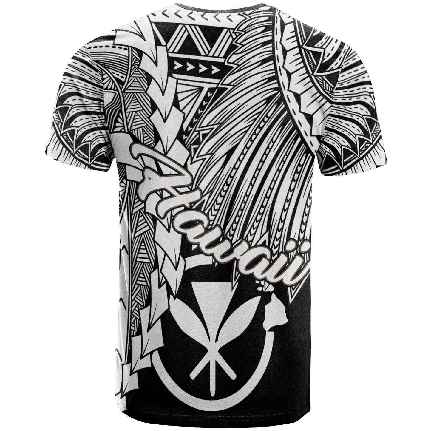 Hawaii Polynesian Custom Personalised T - Shirt - Tribal Wave Tattoo White
