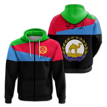 Eritrea Zip Up Hoodie Flag Style