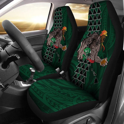 Kakau Blue Hawaii Warrior Football Car Seat Covers