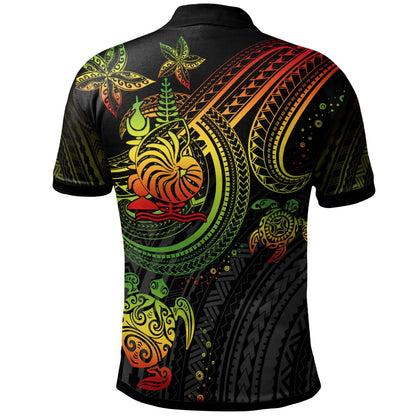 New Caledonia Custom Personalised Polo Shirt - Reggae Turtle