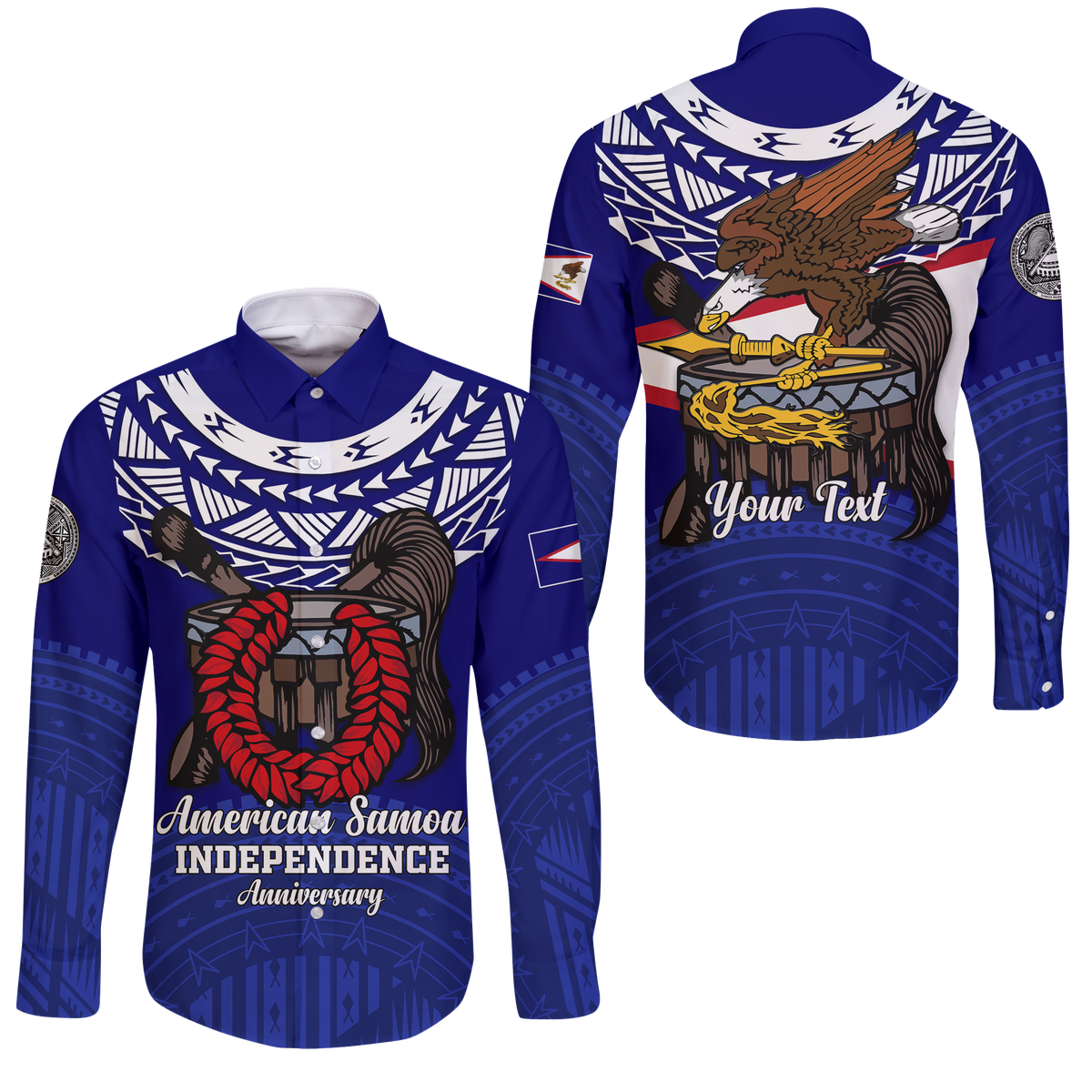 Custom American Samoa Independence Anniversary Pride Long Sleeve Button Shirt