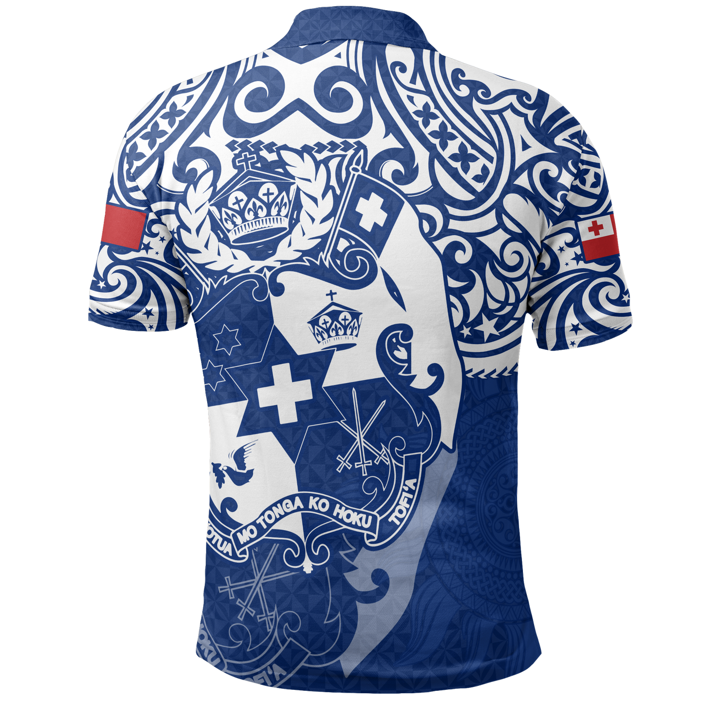 Tonga Polo Shirt - Tongan FLag Coat Of Arms Pride Bright Blue