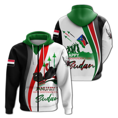 Sudan Happy Independence Day Hoodie