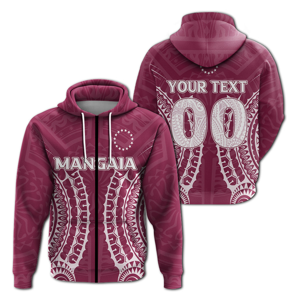 ( Personalised) Cook Islands Mangaia Zip Up Hoodie Tribal Pattern