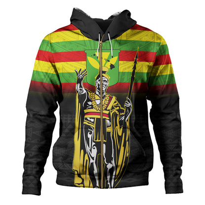 Hawaii Hoodie King Kamehameha Flag Kanaka Maoli Tribal Tattoo Zip Unisex Hoodie