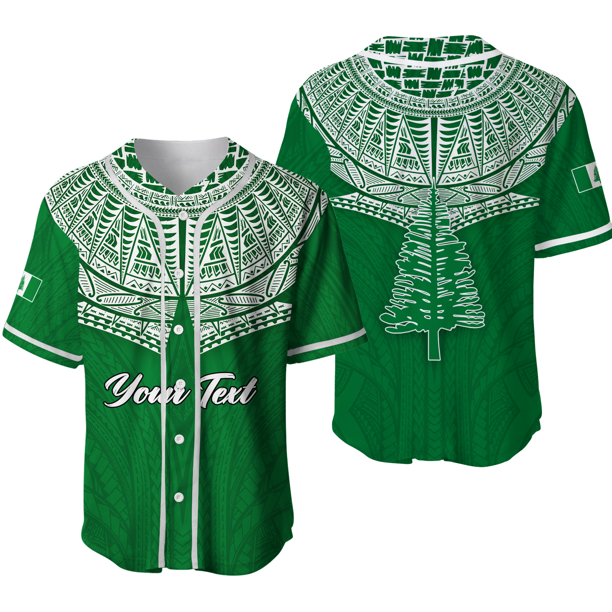 (Custom Personalised) Norfolk Islands Pine Tree Baseball Jersey