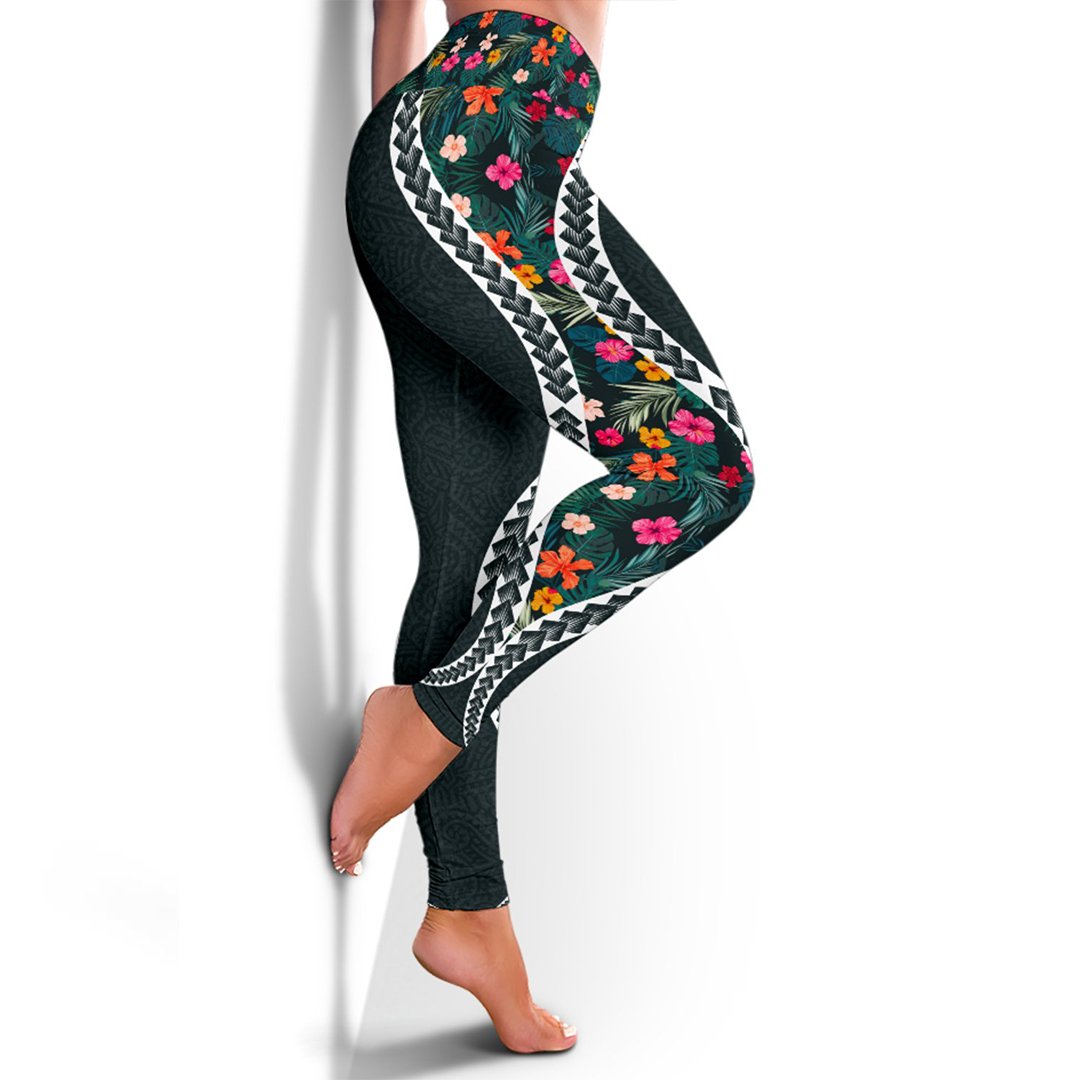 Hawaii Leggings - Polynesian Hibiscus Patterns