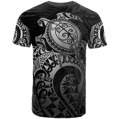 American Samoa T - Shirt - American Samoa Seal Polynesian Silver Turtle Tattoo