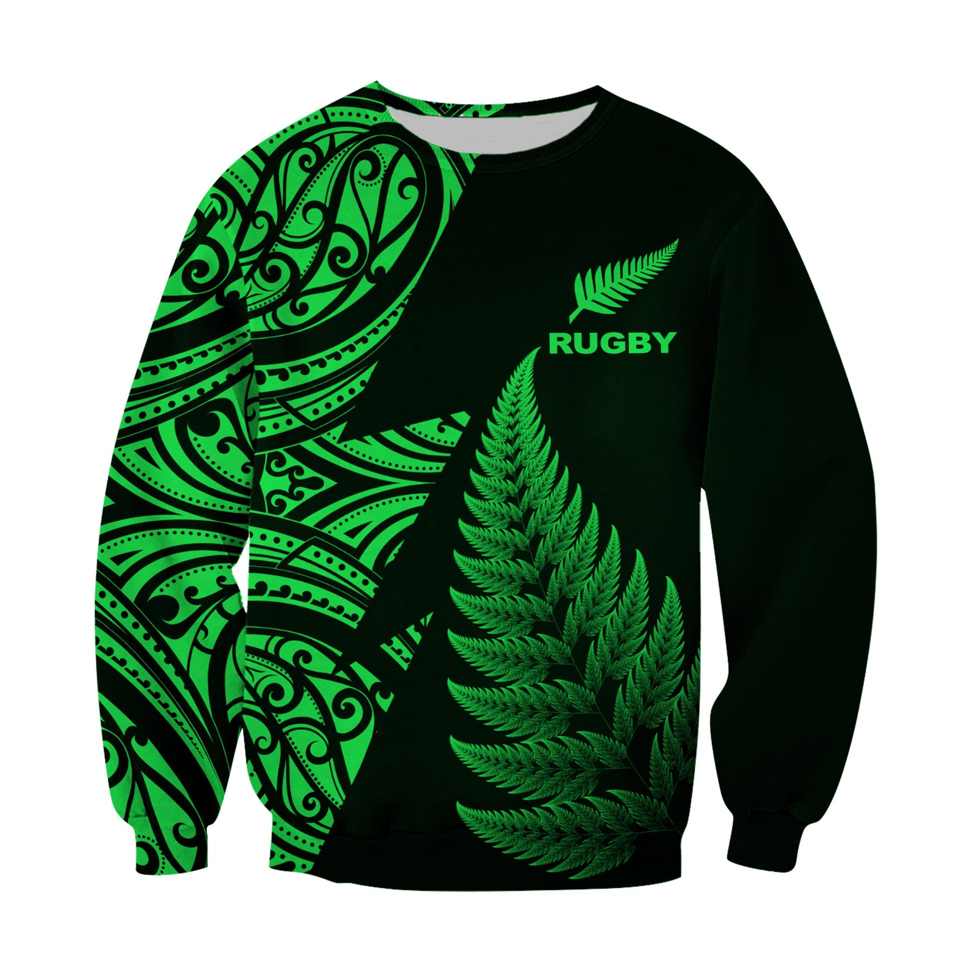 New Zealand Rugby Sweatshirt Aotearoa Maori Style Green