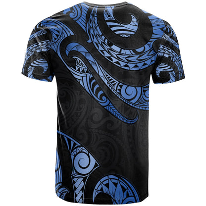 Kosrae Micronesia Custom Personalised T Shirt Poly Tattoo Blue Version