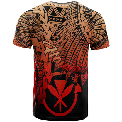 Hawaii Polynesian Custom Personalised T-Shirt - Tribal Wave Tattoo Red Ver 2