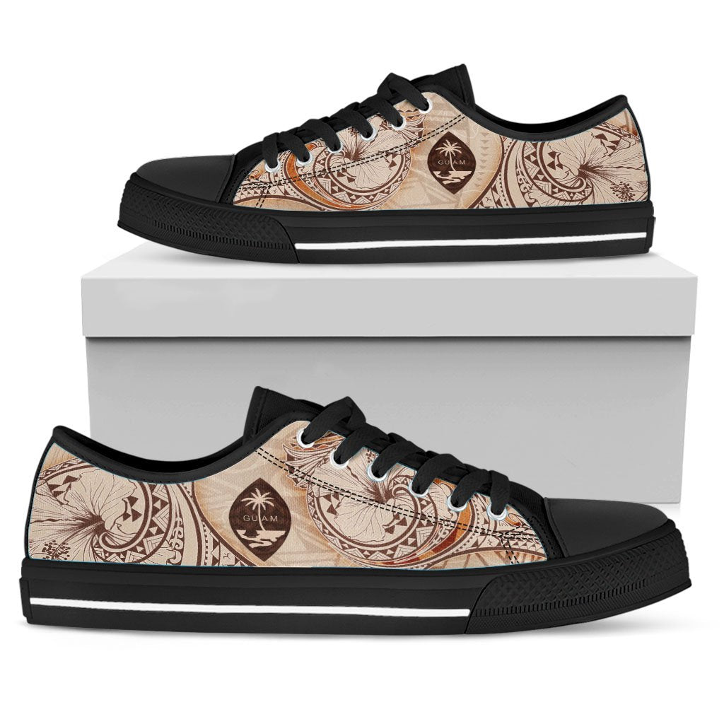 Guam Low Top Shoes - Hibiscus Flowers Vintage Style