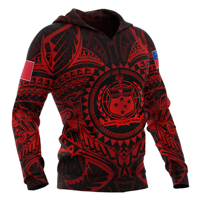 Samoa Polynesian Hoodie Samoa Red Seal