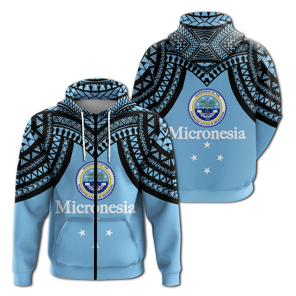 Federated States of Micronesia Zip Up Hoodie Micronesia Pattern