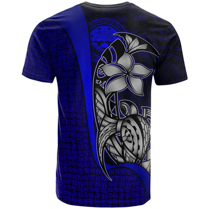 Federated States Of Micronesia T - Shirt Blue - Turtle With Hook