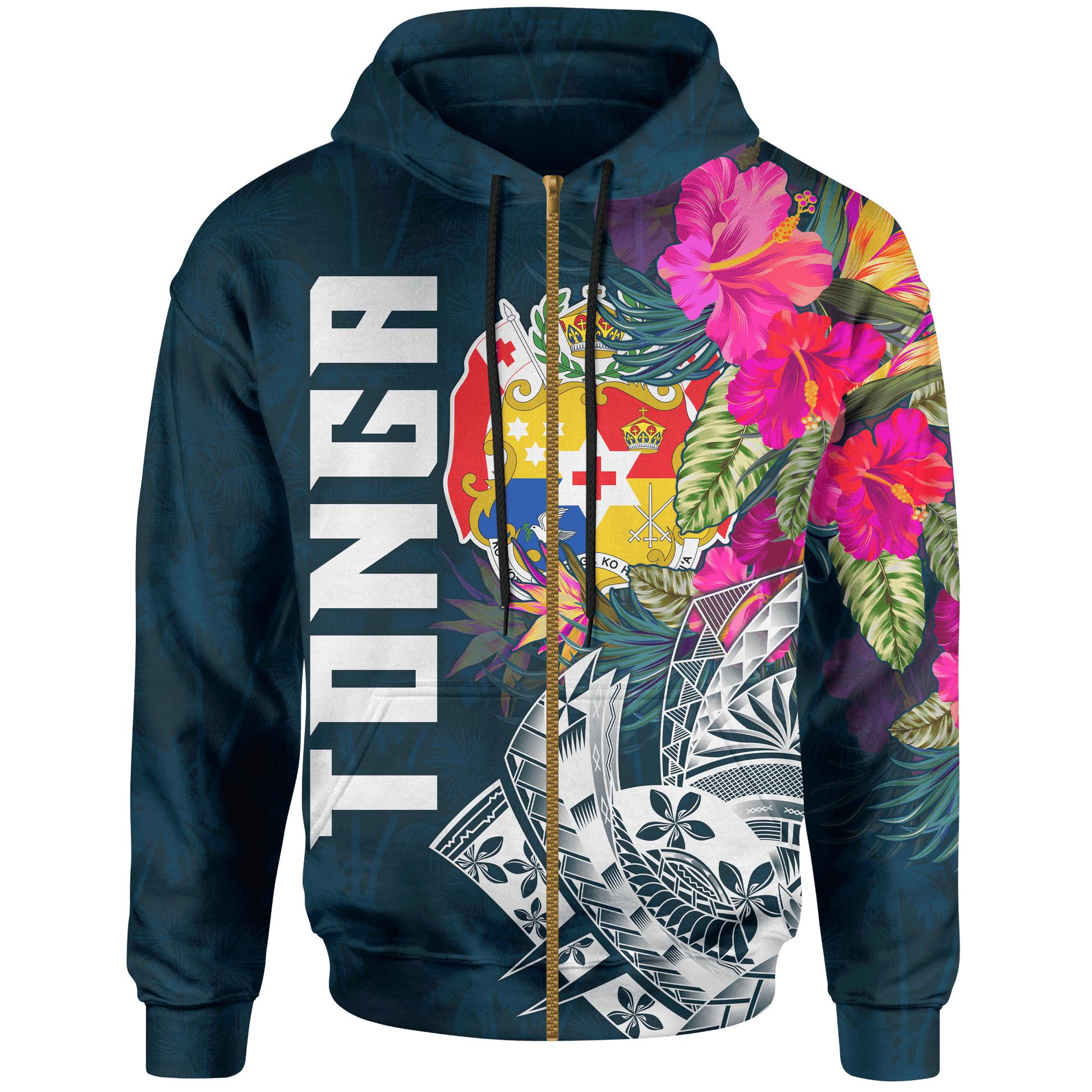 Tonga Zip up Hoodie Tonga Summer Vibes