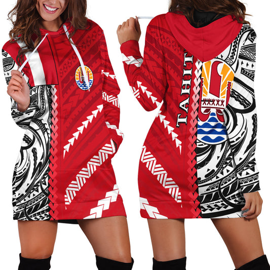 Tahiti Unique Hoodie Dress Polynesia Pattern