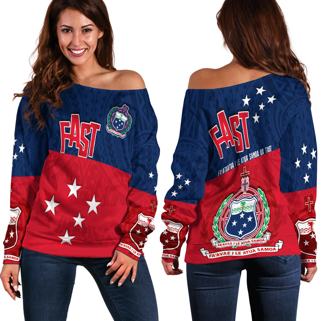 F.A.S.T Samoa Off Shoulder Sweater Polynesian Enthusiasm