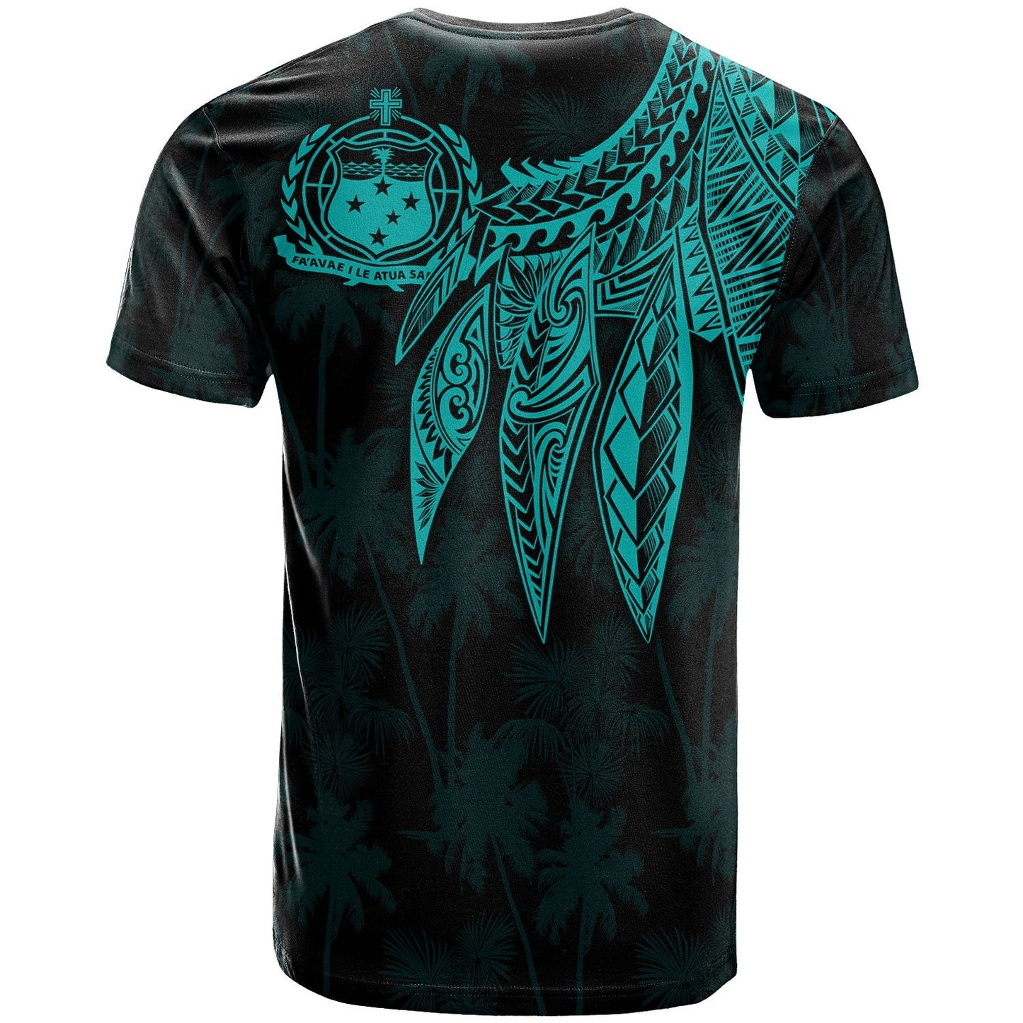 Samoa T-Shirt - Polynesian Wings Turquoise
