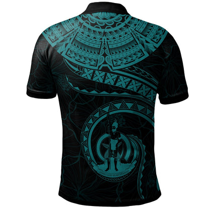Vanuatu Polynesian Personalised Polo Shirt - Vanuatu Waves Turquoise