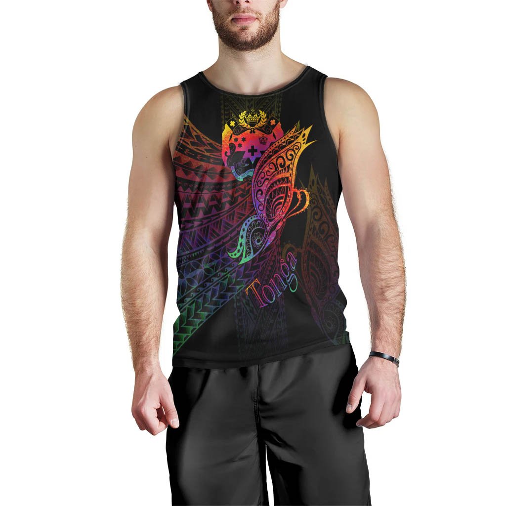 Tonga Men Tank Top Butterfly Polynesian Style