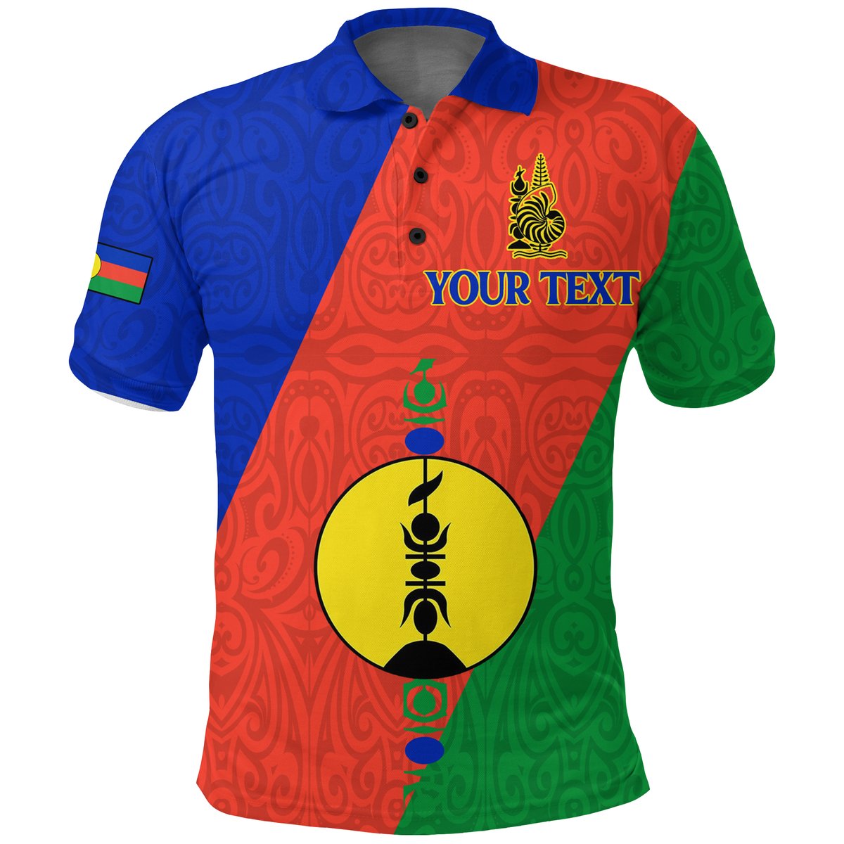 Custom Personalised New Caledonia Polo Shirt - Flag Style -