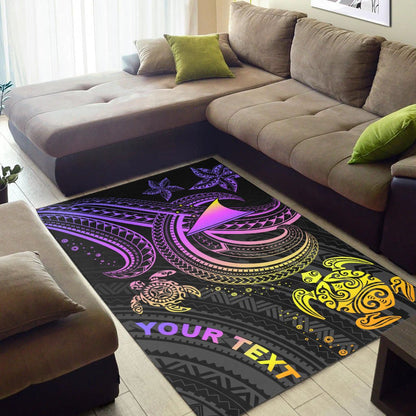 Tokelau Custom Personalised Area Rug Pink Turtle