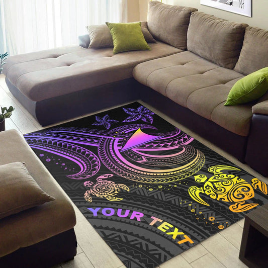 Tokelau Custom Personalised Area Rug Pink Turtle
