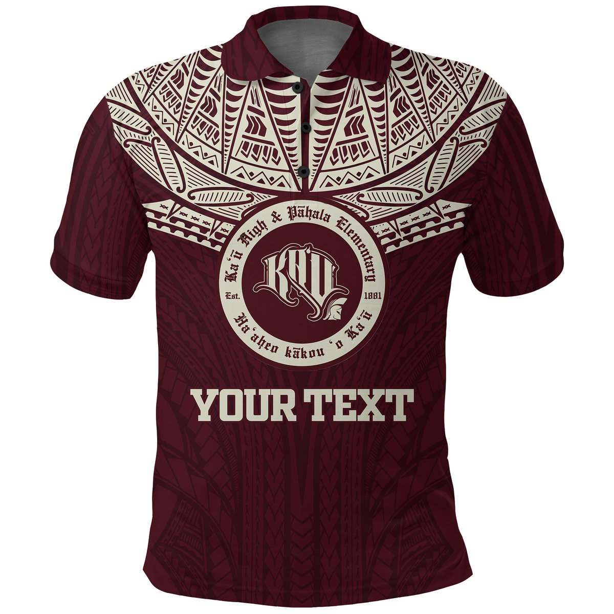 Custom Personalised Hawaii Kau High & Pahala Elementary School Pride Polo Shirt -