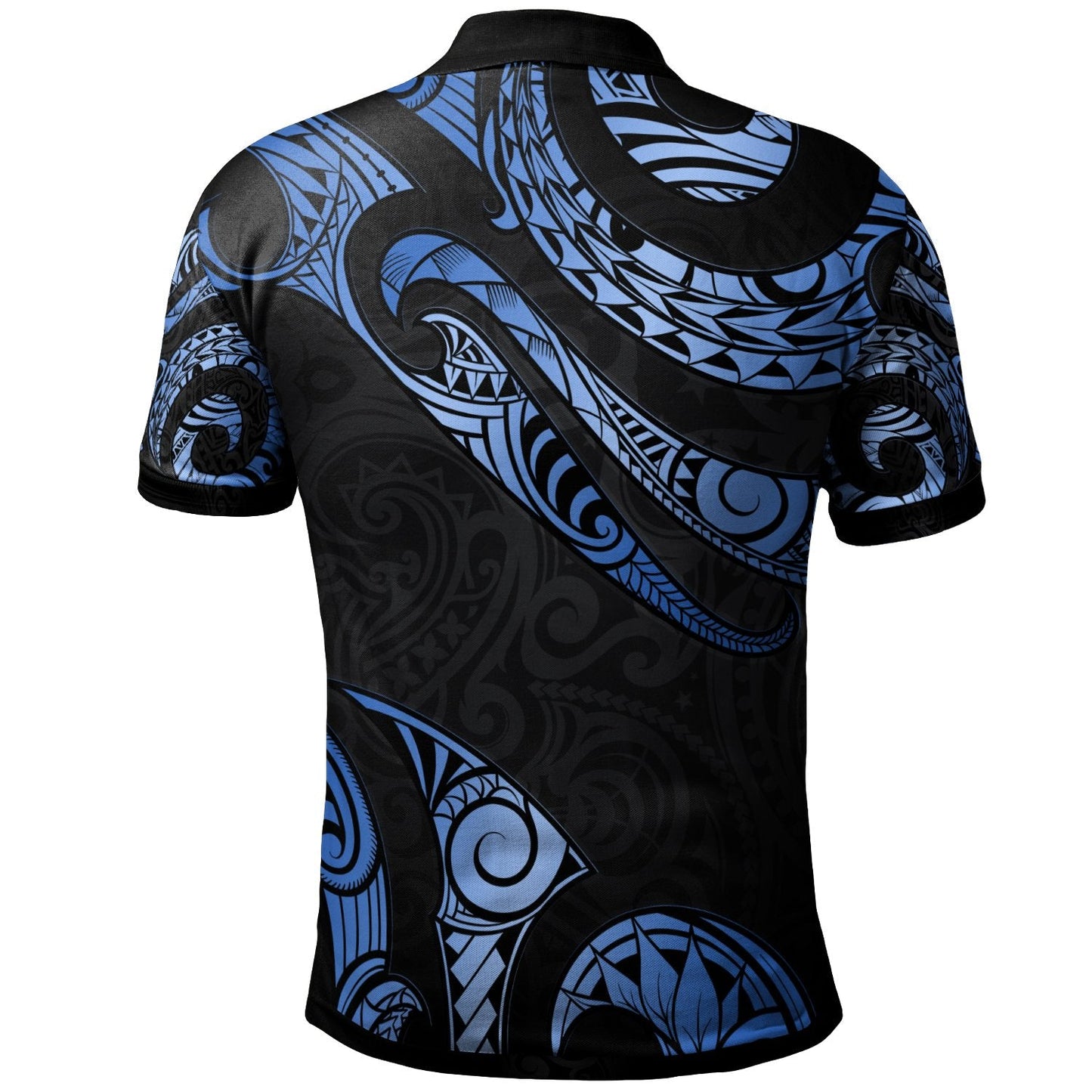 Wallis And Futuna Polynesian Custom Personalised Polo Shirt - Poly Tattoo Blue Version