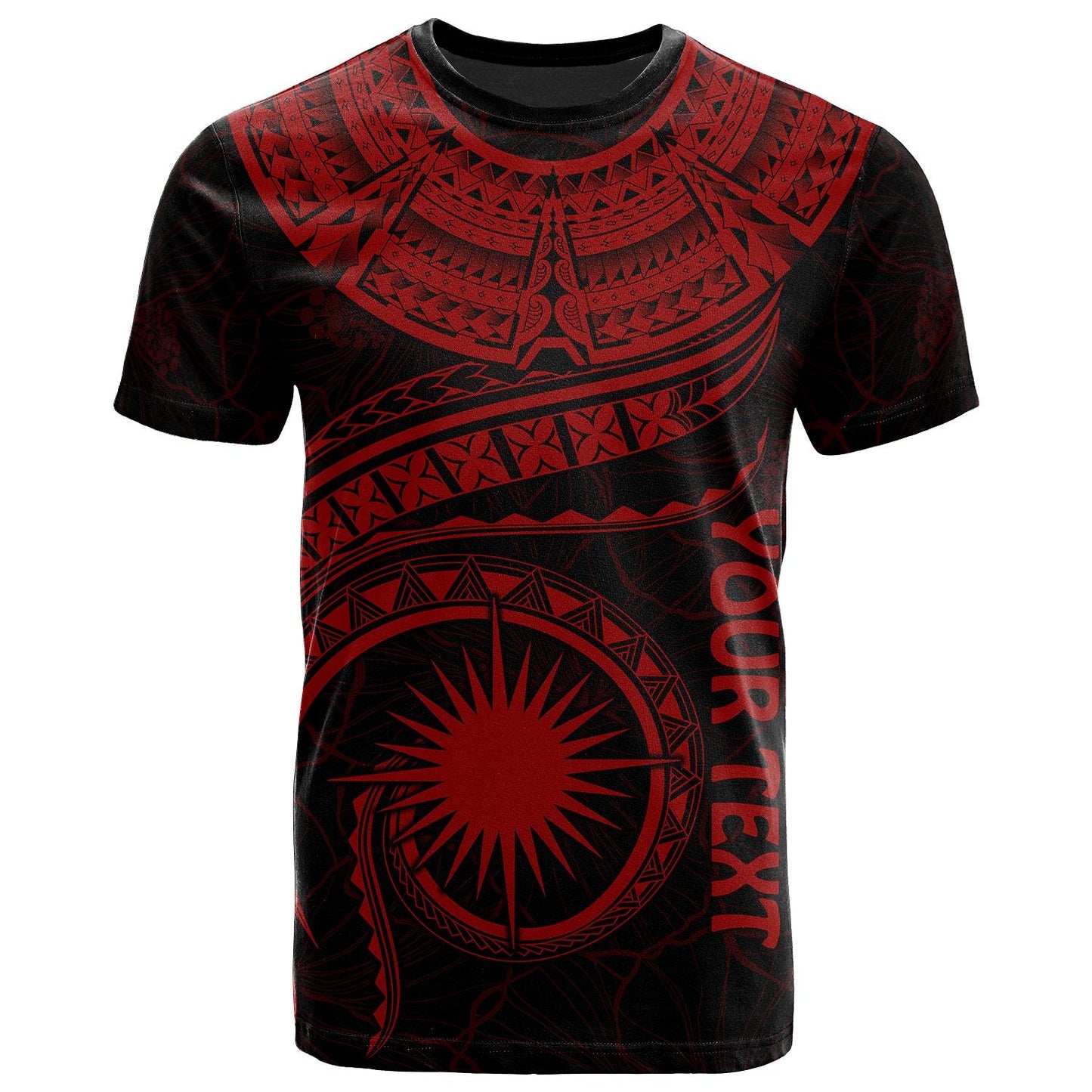Marshall Islands Polynesian Personalised T Shirt Marshall Islands Waves (Red)