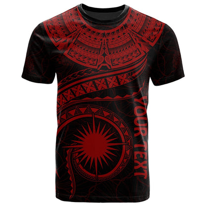 Marshall Islands Polynesian Personalised T Shirt Marshall Islands Waves (Red)