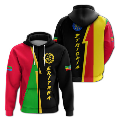 Eritrea Combine Ethiopia Flag Legend Hoodie Lt12