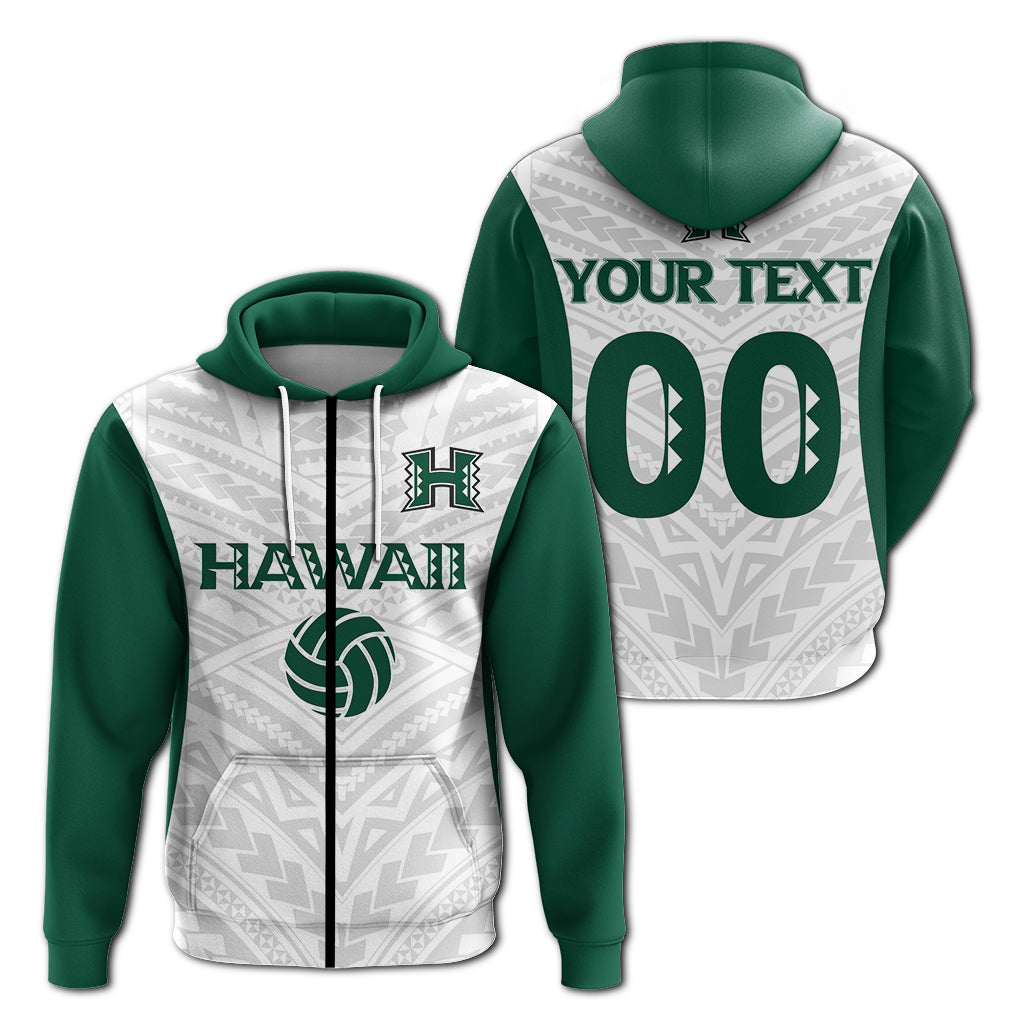 Custom Text Hawaii Hoodie White Volleyball Team Supporter -
