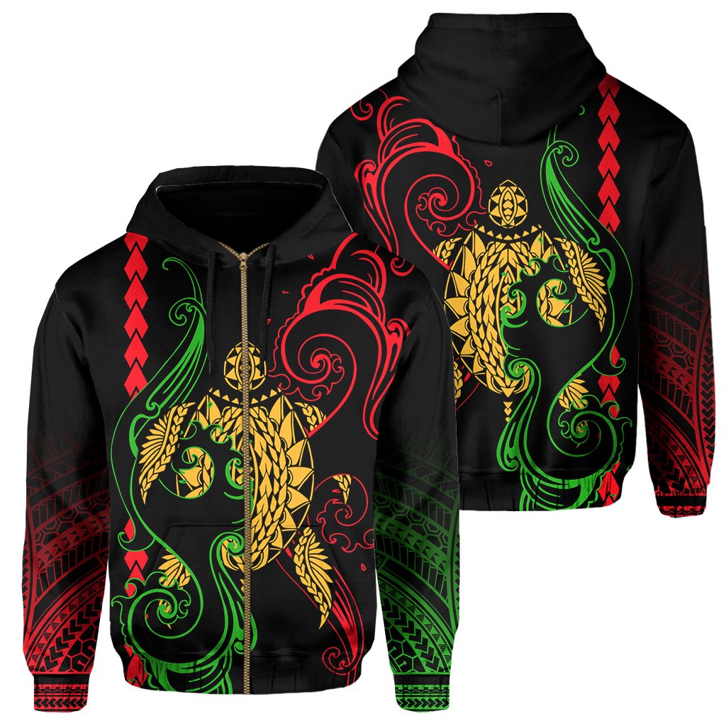 Hawaii Hoodie Turtle Sea Zip Hoodie AH