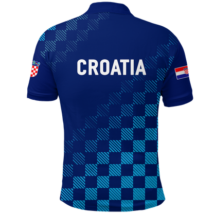 Croatia Polo Shirt Football 2022 Champions Pride Blue